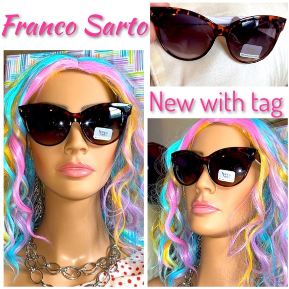 Leopard frame glasses NWT womens 100% UVA & UVB Protection Franco Sarto - Picture 2 of 16